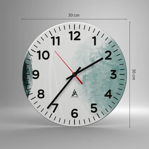 Reloj de pared - Reloj de vidrio - Un encuentro con la niebla - 30x30 cm