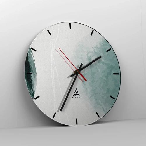 Reloj de pared - Reloj de vidrio - Un encuentro con la niebla - 40x40 cm