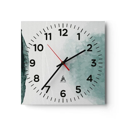 Reloj de pared - Reloj de vidrio - Un encuentro con la niebla - 40x40 cm