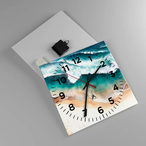 Reloj de pared - Reloj de vidrio - Un encuentro eterno - 30x30 cm