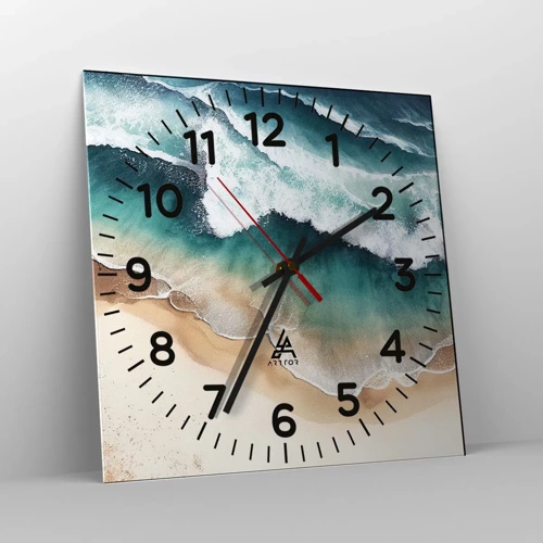 Reloj de pared - Reloj de vidrio - Un encuentro eterno - 30x30 cm