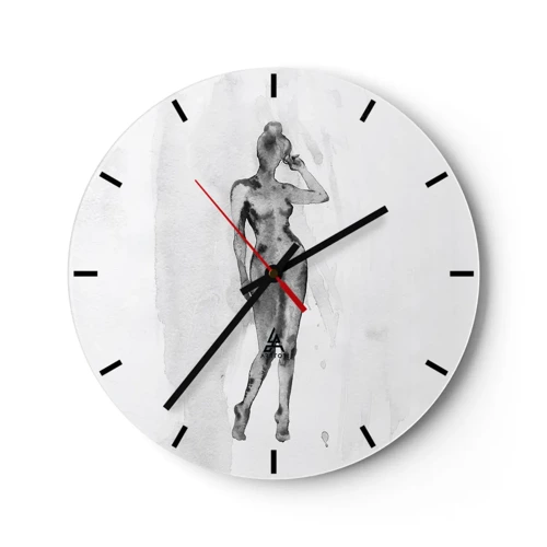 Reloj de pared - Reloj de vidrio - Un estudio sobre el ideal de feminidad - 30x30 cm