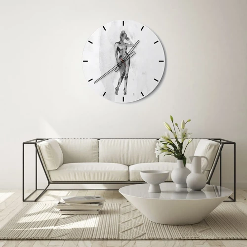 Reloj de pared - Reloj de vidrio - Un estudio sobre el ideal de feminidad - 30x30 cm