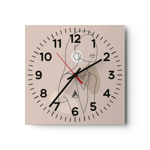 Reloj de pared - Reloj de vidrio - Un icono de la inocencia - 30x30 cm