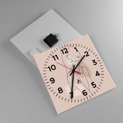 Reloj de pared - Reloj de vidrio - Un icono de la inocencia - 30x30 cm