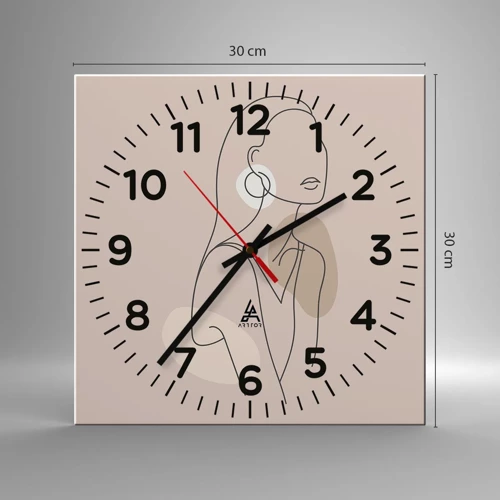 Reloj de pared - Reloj de vidrio - Un icono de la inocencia - 30x30 cm