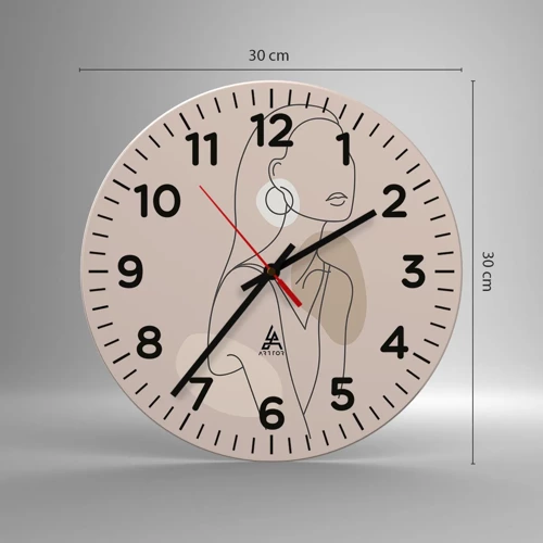 Reloj de pared - Reloj de vidrio - Un icono de la inocencia - 30x30 cm