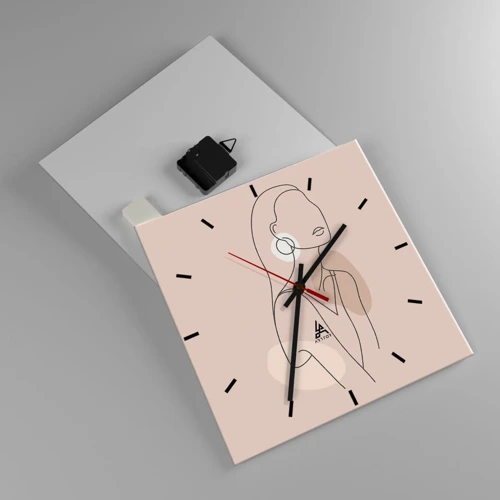 Reloj de pared - Reloj de vidrio - Un icono de la inocencia - 30x30 cm