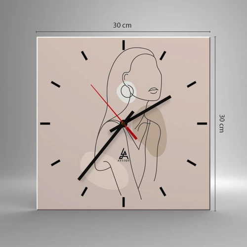 Reloj de pared - Reloj de vidrio - Un icono de la inocencia - 30x30 cm