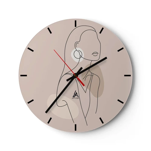 Reloj de pared - Reloj de vidrio - Un icono de la inocencia - 30x30 cm