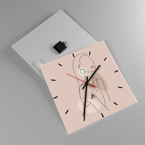 Reloj de pared - Reloj de vidrio - Un icono de la inocencia - 40x40 cm