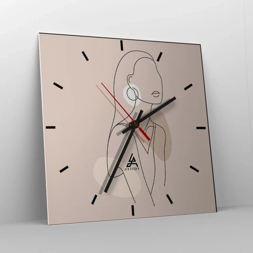 Reloj de pared - Reloj de vidrio - Un icono de la inocencia - 40x40 cm