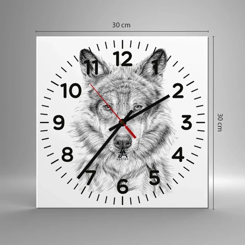 Reloj de pared - Reloj de vidrio - Un líder nato - 30x30 cm