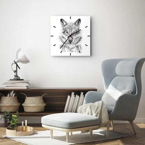 Reloj de pared - Reloj de vidrio - Un líder nato - 30x30 cm