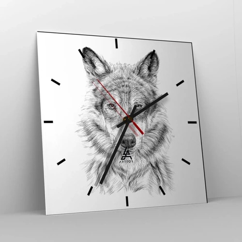 Reloj de pared - Reloj de vidrio - Un líder nato - 40x40 cm