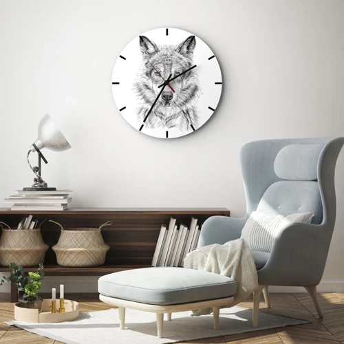 Reloj de pared - Reloj de vidrio - Un líder nato - 40x40 cm