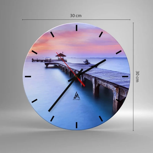 Reloj de pared - Reloj de vidrio - Un mar de calma hasta el horizonte - 30x30 cm