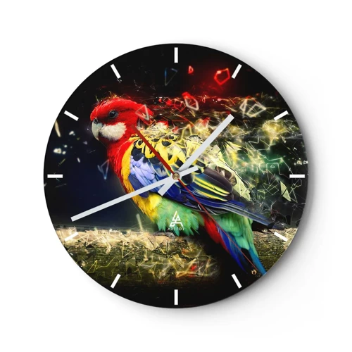 Reloj de pared - Reloj de vidrio - Un mensajero del glamour - 30x30 cm