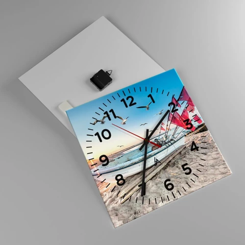 Reloj de pared - Reloj de vidrio - Un merecido descanso - 40x40 cm