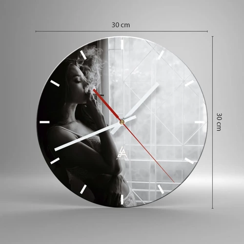 Reloj de pared - Reloj de vidrio - Un momento sensual - 30x30 cm