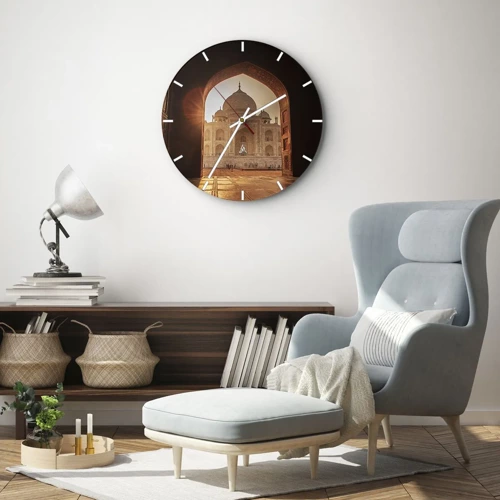 Reloj de pared - Reloj de vidrio - Un monumento al amor sobrenatural - 30x30 cm
