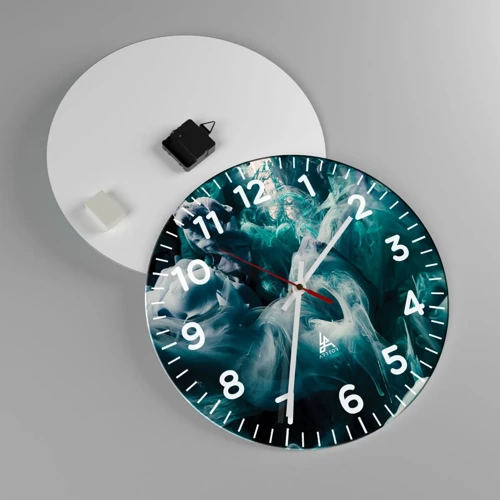 Reloj de pared - Reloj de vidrio - Un movimiento de color - 40x40 cm