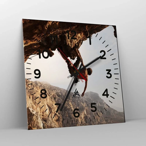 Reloj de pared - Reloj de vidrio - Un mundo en la roca - 30x30 cm