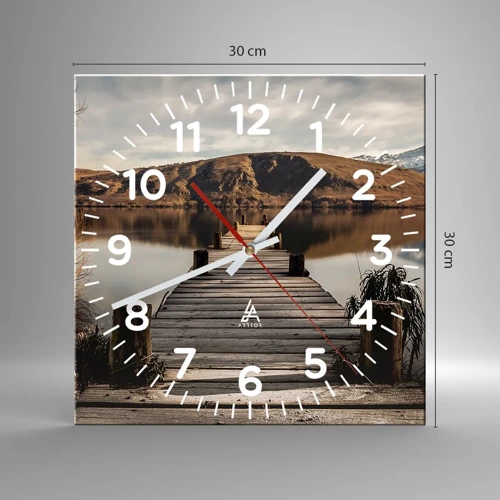 Reloj de pared - Reloj de vidrio - Un paisaje en silencio - 30x30 cm