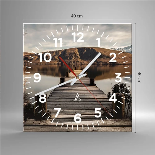 Reloj de pared - Reloj de vidrio - Un paisaje en silencio - 40x40 cm
