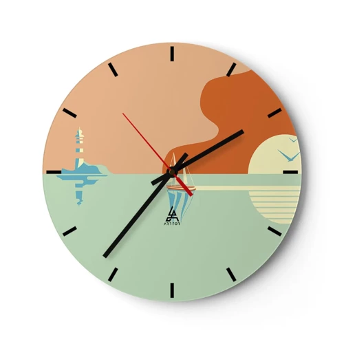 Reloj de pared - Reloj de vidrio - Un paisaje marino perfecto - 30x30 cm