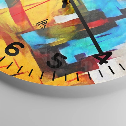 Reloj de pared - Reloj de vidrio - Un popurrí multicolor - 30x30 cm