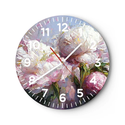 Reloj de pared - Reloj de vidrio - Un ramo rebosante de vida - 30x30 cm