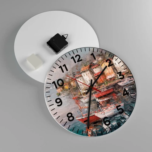 Reloj de pared - Reloj de vidrio - Un refugio romántico - 30x30 cm