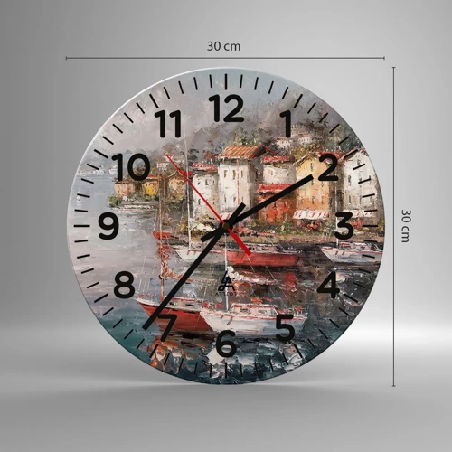 Reloj de pared - Reloj de vidrio - Un refugio romántico - 30x30 cm