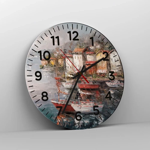 Reloj de pared - Reloj de vidrio - Un refugio romántico - 30x30 cm