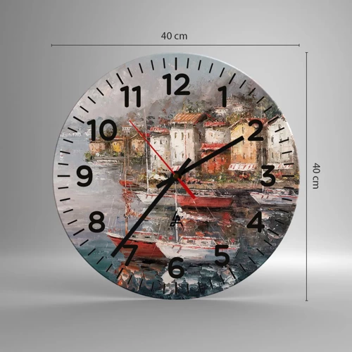 Reloj de pared - Reloj de vidrio - Un refugio romántico - 40x40 cm