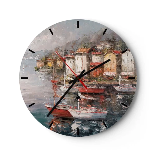 Reloj de pared - Reloj de vidrio - Un refugio romántico - 40x40 cm