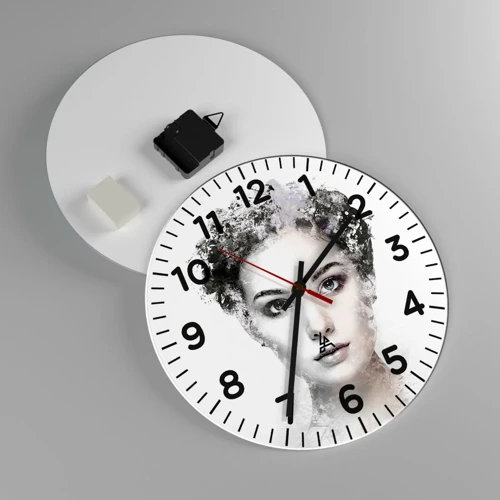 Reloj de pared - Reloj de vidrio - Un retrato extremadamente elegante - 30x30 cm