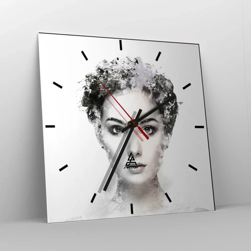 Reloj de pared - Reloj de vidrio - Un retrato extremadamente elegante - 30x30 cm
