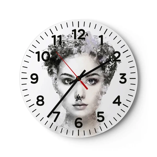 Reloj de pared - Reloj de vidrio - Un retrato extremadamente elegante - 40x40 cm