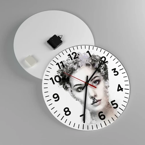 Reloj de pared - Reloj de vidrio - Un retrato extremadamente elegante - 40x40 cm