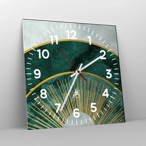 Reloj de pared - Reloj de vidrio - Un sistema solar diferente - 30x30 cm