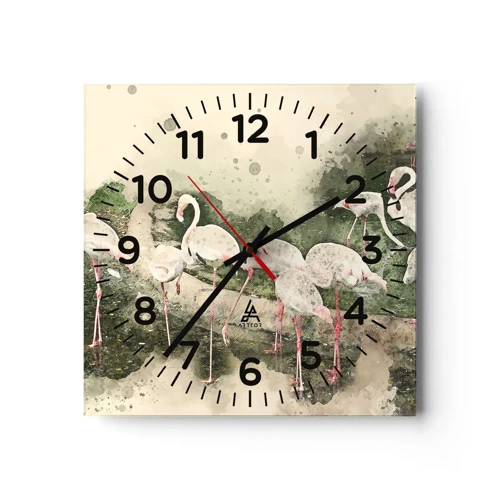 Reloj de pared - Reloj de vidrio - Un sueño exótico - 30x30 cm