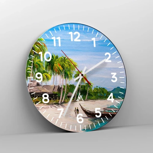 Reloj de pared - Reloj de vidrio - Un sueño exótico - 30x30 cm