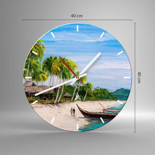 Reloj de pared - Reloj de vidrio - Un sueño exótico - 40x40 cm