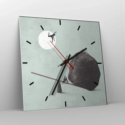 Reloj de pared - Reloj de vidrio - Un sueño hecho realidad - 40x40 cm