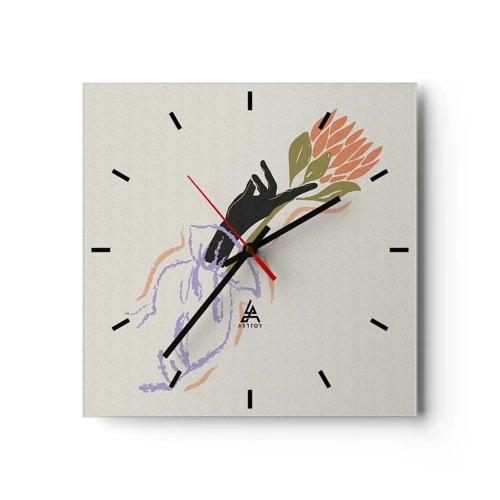 Reloj de pared - Reloj de vidrio - Un toque fraternal - 30x30 cm