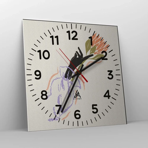 Reloj de pared - Reloj de vidrio - Un toque fraternal - 40x40 cm