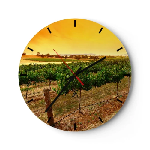 Reloj de pared - Reloj de vidrio - Un trago del sol - 30x30 cm