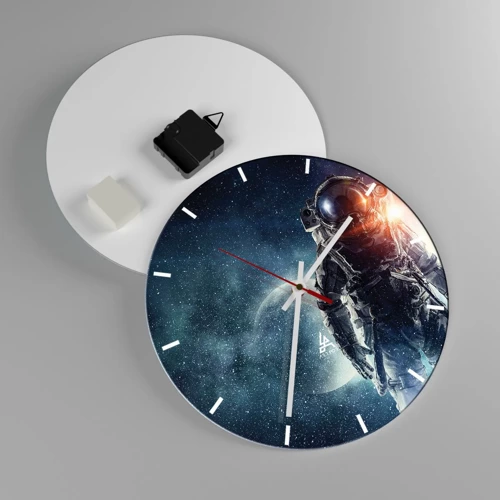 Reloj de pared - Reloj de vidrio - Una aventura cósmica - 30x30 cm